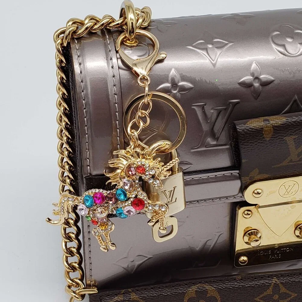 Authentic Louis Vuitton Gold Lock & Key ✨ Bag Charm Unbranded Horse Keychain